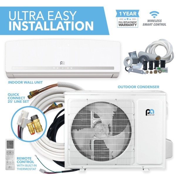 Perfect Aire 12000Btu Quick Connect Mini Split 115V 3PAMSHQC12BOX Zoro